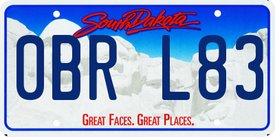 SD license plate 0BRL83