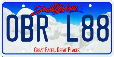 SD license plate 0BRL88