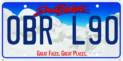 SD license plate 0BRL90