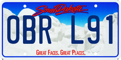 SD license plate 0BRL91