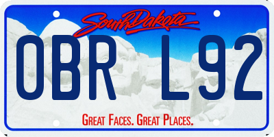 SD license plate 0BRL92