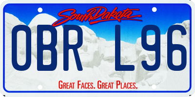 SD license plate 0BRL96