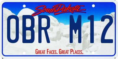 SD license plate 0BRM12