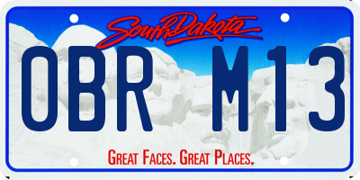 SD license plate 0BRM13