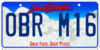 SD license plate 0BRM16