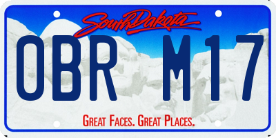SD license plate 0BRM17