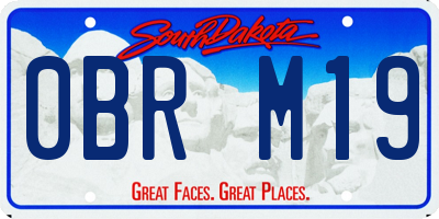 SD license plate 0BRM19