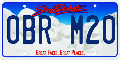 SD license plate 0BRM20