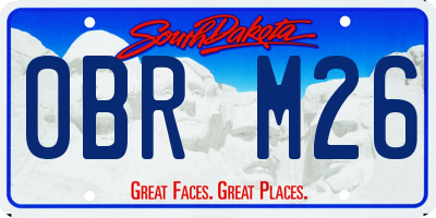 SD license plate 0BRM26