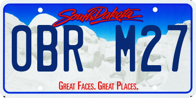 SD license plate 0BRM27