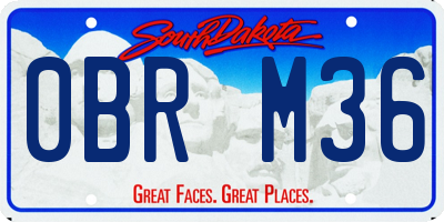 SD license plate 0BRM36