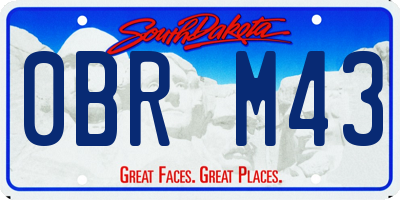 SD license plate 0BRM43