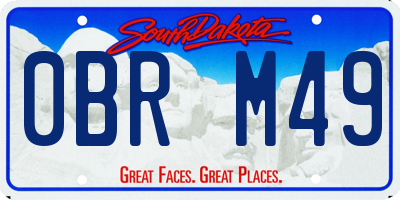SD license plate 0BRM49