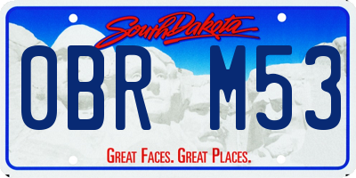 SD license plate 0BRM53