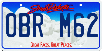 SD license plate 0BRM62