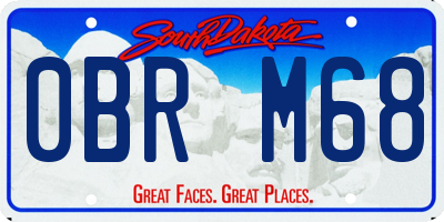 SD license plate 0BRM68