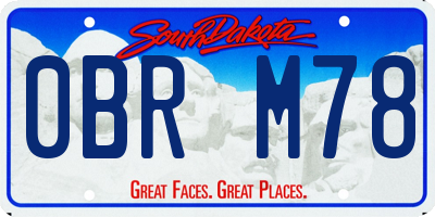 SD license plate 0BRM78