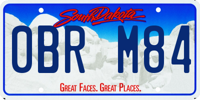 SD license plate 0BRM84