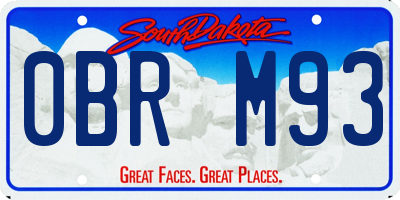 SD license plate 0BRM93
