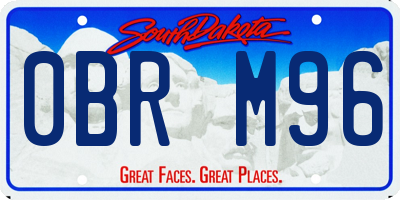SD license plate 0BRM96
