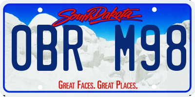 SD license plate 0BRM98