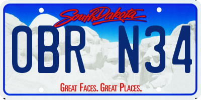 SD license plate 0BRN34