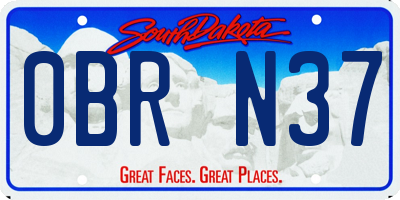 SD license plate 0BRN37