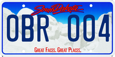 SD license plate 0BRO04