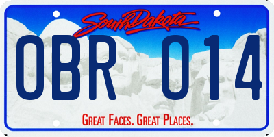 SD license plate 0BRO14