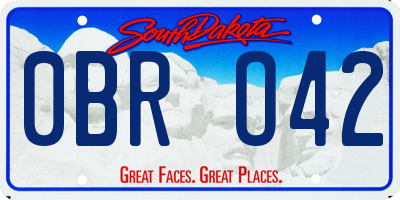 SD license plate 0BRO42