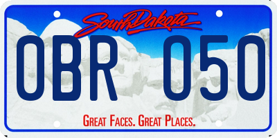 SD license plate 0BRO50