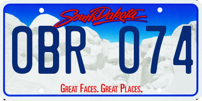 SD license plate 0BRO74