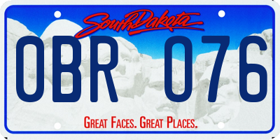 SD license plate 0BRO76