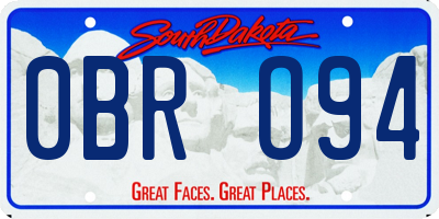 SD license plate 0BRO94