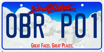 SD license plate 0BRP01