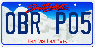 SD license plate 0BRP05