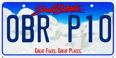 SD license plate 0BRP10