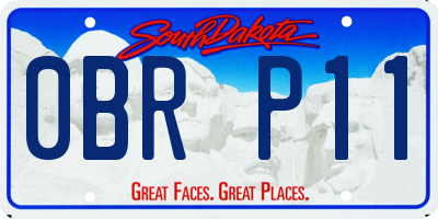 SD license plate 0BRP11