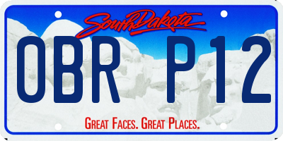 SD license plate 0BRP12