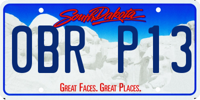 SD license plate 0BRP13