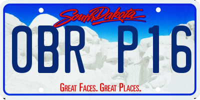 SD license plate 0BRP16