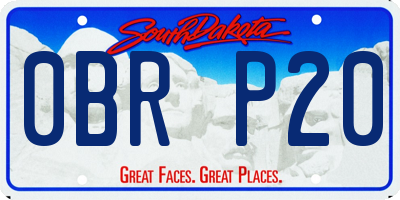 SD license plate 0BRP20