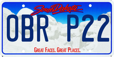 SD license plate 0BRP22