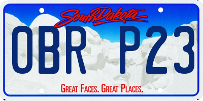 SD license plate 0BRP23