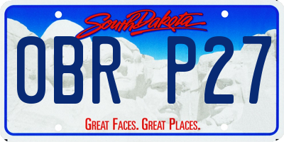 SD license plate 0BRP27