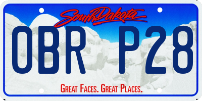SD license plate 0BRP28