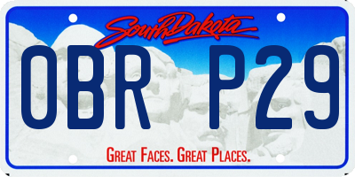 SD license plate 0BRP29