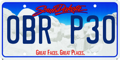 SD license plate 0BRP30