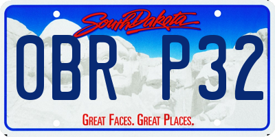 SD license plate 0BRP32