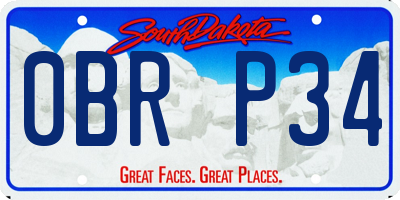 SD license plate 0BRP34